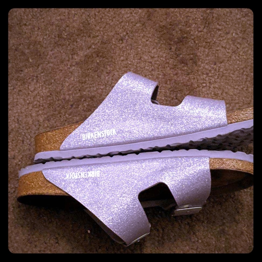 Lavender sparkly Birkenstocks